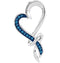 10kt White Gold Women's Round Blue Color Enhanced Diamond Heart Pendant 1-10 Cttw - FREE Shipping (US/CAN)-Gold & Diamond Pendants & Necklaces-JadeMoghul Inc.