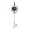 10kt White Gold Women's Round Blue Color Enhanced Diamond Key Love Pendant 1-10 Cttw - FREE Shipping (US/CAN)-Gold & Diamond Pendants & Necklaces-JadeMoghul Inc.