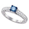 10kt White Gold Women's Round Blue Color Enhanced Diamond Milgrain Bridal Wedding Engagement Ring 1/2 Cttw - FREE Shipping (US/CAN)-Gold & Diamond Engagement & Anniversary Rings-9.5-JadeMoghul Inc.