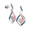 10kt White Gold Women's Round Blue Color Enhanced Diamond Rose-tone Heart Earrings 1-6 Cttw - FREE Shipping (USA/CAN)-Gold & Diamond Earrings-JadeMoghul Inc.