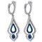 10kt White Gold Women's Round Blue Color Enhanced Diamond Spade Dangle Earrings 1-2 Cttw - FREE Shipping (USA/CAN)-Gold & Diamond Earrings-JadeMoghul Inc.