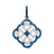 10kt White Gold Women's Round Blue Color Enhanced Diamond Square Cluster Pendant 1-2 Cttw - FREE Shipping (US/CAN)-Gold & Diamond Pendants & Necklaces-JadeMoghul Inc.