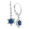 10kt White Gold Women's Round Blue Color Enhanced Diamond Star Cluster Dangle Earrings 1-4 Cttw - FREE Shipping (USA/CAN)-Gold & Diamond Earrings-JadeMoghul Inc.