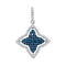10kt White Gold Women's Round Blue Color Enhanced Diamond Star Frame Pendant 1-2 Cttw - FREE Shipping (US/CAN)-Gold & Diamond Pendants & Necklaces-JadeMoghul Inc.