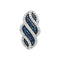 10kt White Gold Women's Round Blue Color Enhanced Diamond Striped Vertical Pendant 1-10 Cttw - FREE Shipping (US/CAN)-Gold & Diamond Pendants & Necklaces-JadeMoghul Inc.