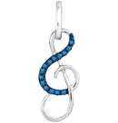 10kt White Gold Women's Round Blue Color Enhanced Diamond Treble Clef Music Pendant 1-10 Cttw - FREE Shipping (US/CAN)-Gold & Diamond Pendants & Necklaces-JadeMoghul Inc.