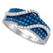 10kt White Gold Women's Round Blue Color Enhanced Diamond Wrap-around Strand Band 5/8 Cttw - FREE Shipping (US/CAN)-Gold & Diamond Bands-6-JadeMoghul Inc.