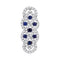 10kt White Gold Women's Round Blue Sapphire Diamond Vertical Woven Fashion Pendant 1-2 Cttw - FREE Shipping (US/CAN)-Gold & Diamond Pendants & Necklaces-JadeMoghul Inc.
