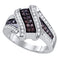 10kt White Gold Women's Round Brown Color Enhanced Diamond Crossover Ring 1/2 Cttw - FREE Shipping (US/CAN)-Gold & Diamond Bands-5-JadeMoghul Inc.