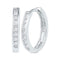 10kt White Gold Women's Round Channel-set Diamond Hoop Earrings 1-8 Cttw - FREE Shipping (USA/CAN)-Gold & Diamond Earrings-JadeMoghul Inc.