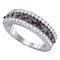 10kt White Gold Women's Round Cognac-brown Color Enhanced Diamond Band Ring 1-1/2 Cttw - FREE Shipping (US/CAN)-Gold & Diamond Bands-5-JadeMoghul Inc.