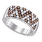 10kt White Gold Women's Round Cognac-brown Color Enhanced Diamond Chevron Band Ring 1.00 Cttw - FREE Shipping (US/CAN)-Gold & Diamond Bands-5-JadeMoghul Inc.