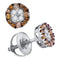 10kt White Gold Women's Round Cognac-brown Color Enhanced Diamond Cluster Stud Earrings 1-3 Cttw - FREE Shipping (USA/CAN)-Gold & Diamond Earrings-JadeMoghul Inc.