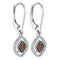 10kt White Gold Women's Round Cognac-brown Color Enhanced Diamond Diagonal Square Dangle Earrings 1-3 Cttw - FREE Shipping (USA/CAN)-Gold & Diamond Earrings-JadeMoghul Inc.