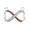 10kt White Gold Women's Round Cognac-brown Color Enhanced Diamond Infinity Heart Pendant Necklace 1-6 Cttw - FREE Shipping (US/CAN)-Gold & Diamond Pendants & Necklaces-JadeMoghul Inc.