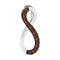 10kt White Gold Women's Round Cognac-brown Color Enhanced Diamond Infinity Pendant 1-10 Cttw - FREE Shipping (US/CAN)-Gold & Diamond Pendants & Necklaces-JadeMoghul Inc.