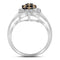 10kt White Gold Women's Round Cognac-brown Color Enhanced Diamond Polygon Cluster Ring 1/2 Cttw - FREE Shipping (USA/CAN)-Gold & Diamond Cluster Rings-5-JadeMoghul Inc.