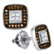 10kt White Gold Women's Round Cognac-brown Color Enhanced Diamond Square Cluster Earrings 1-3 Cttw - FREE Shipping (USA/CAN)-Gold & Diamond Earrings-JadeMoghul Inc.