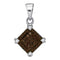 10kt White Gold Women's Round Cognac-brown Color Enhanced Diamond Square Pendant 1-6 Cttw - FREE Shipping (US/CAN)-Gold & Diamond Pendants & Necklaces-JadeMoghul Inc.