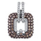 10kt White Gold Women's Round Cognac-brown Color Enhanced Diamond Square Pendant 2-1-4 Cttw - FREE Shipping (US/CAN)-Gold & Diamond Pendants & Necklaces-JadeMoghul Inc.