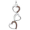 10kt White Gold Women's Round Cognac-brown Color Enhanced Diamond Triple Heart Love Pendant 1-6 Cttw - FREE Shipping (US/CAN)-Gold & Diamond Pendants & Necklaces-JadeMoghul Inc.