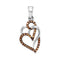 10kt White Gold Women's Round Cognac-brown Color Enhanced Diamond Triple Heart Pendant 1-4 Cttw - FREE Shipping (US/CAN)-Gold & Diamond Pendants & Necklaces-JadeMoghul Inc.
