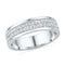 10kt White Gold Women's Round Diamond 2-row Band Ring 1-5 Cttw - FREE Shipping (US/CAN)-Gold & Diamond Bands-JadeMoghul Inc.