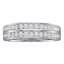 10kt White Gold Women's Round Diamond 2-Row Fashion Band Ring 1/4 Cttw - FREE Shipping (US/CAN)-Gold & Diamond Bands-5.5-JadeMoghul Inc.