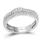 10kt White Gold Women's Round Diamond 2-Stone Bridal Wedding Engagement Ring Band Set 1/2 Cttw - FREE Shipping (US/CAN)-Wedding Jewelry-5.5-JadeMoghul Inc.