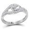 10kt White Gold Women's Round Diamond 2-Stone Bridal Wedding Engagement Ring Band Set 1/2 Cttw - FREE Shipping (US/CAN)-Wedding Jewelry-6-JadeMoghul Inc.