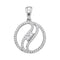 10kt White Gold Womens Round Diamond 2-stone Divided Circle Pendant 1-6 Cttw - FREE Shipping (US/CAN)-Gold & Diamond Pendants & Necklaces-JadeMoghul Inc.