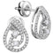 10kt White Gold Women's Round Diamond 2-stone Teardrop Screwback Earrings 1-4 Cttw - FREE Shipping (USA/CAN)-Gold & Diamond Earrings-JadeMoghul Inc.