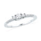 10kt White Gold Women's Round Diamond 3-stone Bridal Wedding Engagement Ring 1/4 Cttw - FREE Shipping (US/CAN)-Wedding Jewelry-5-JadeMoghul Inc.