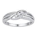 10kt White Gold Women's Round Diamond 3-stone Bridal Wedding Engagement Ring 1/4 Cttw - FREE Shipping (US/CAN)-Wedding Jewelry-6-JadeMoghul Inc.