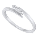 10kt White Gold Women's Round Diamond 3-stone Promise Bridal Engagement Ring 1/10 Cttw - FREE Shipping (US/CAN)-Gold & Diamond Promise Rings-5-JadeMoghul Inc.