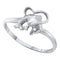 10kt White Gold Women's Round Diamond-accent Dolphin Heart Ring .02 Cttw - FREE Shipping (US/CAN)-Gold & Diamond Rings-5-JadeMoghul Inc.