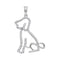 10kt White Gold Women's Round Diamond Animal Dog Puppy Pendant 1-5 Cttw - FREE Shipping (US/CAN)-Gold & Diamond Pendants & Necklaces-JadeMoghul Inc.