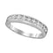 10kt White Gold Women's Round Diamond Band Ring 1/10 Cttw - FREE Shipping (US/CAN)-Gold & Diamond Bands-5-JadeMoghul Inc.