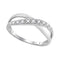 10kt White Gold Women's Round Diamond Band Ring 1/10 Cttw - FREE Shipping (US/CAN)-Gold & Diamond Bands-5-JadeMoghul Inc.