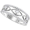 10kt White Gold Women's Round Diamond Band Ring 1/3 Cttw - FREE Shipping (US/CAN)-Gold & Diamond Bands-8.5-JadeMoghul Inc.