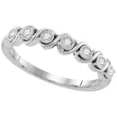 10kt White Gold Women's Round Diamond Band Ring 1/6 Cttw - FREE Shipping (US/CAN)-Gold & Diamond Bands-5-JadeMoghul Inc.