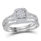 10kt White Gold Women's Round Diamond Bridal Wedding Engagement Ring Band Set 1/2 Cttw - FREE Shipping (US/CAN)-Wedding Jewelry-5-JadeMoghul Inc.