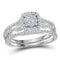 10kt White Gold Women's Round Diamond Bridal Wedding Engagement Ring Band Set 1/2 Cttw - FREE Shipping (US/CAN)-Wedding Jewelry-5-JadeMoghul Inc.