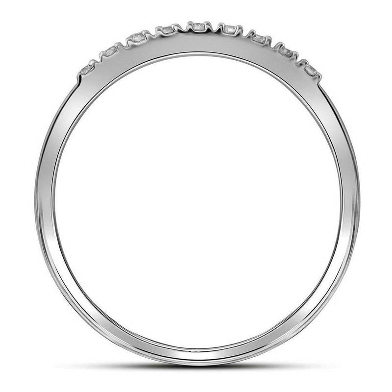 10kt White Gold Women's Round Diamond Bridal Wedding Engagement Ring Band Set 1/3 Cttw - FREE Shipping (US/CAN)-Gold & Diamond Wedding Ring Sets-5-JadeMoghul Inc.