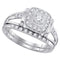 10kt White Gold Women's Round Diamond Bridal Wedding Engagement Ring Band Set 1/3 Cttw - FREE Shipping (US/CAN)-Gold & Diamond Wedding Ring Sets-5-JadeMoghul Inc.