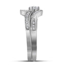 10kt White Gold Women's Round Diamond Bridal Wedding Engagement Ring Band Set 1/3 Cttw - FREE Shipping (US/CAN)-Wedding Jewelry-5-JadeMoghul Inc.