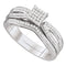 10kt White Gold Women's Round Diamond Bridal Wedding Engagement Ring Band Set 1/4 Cttw - FREE Shipping (US/CAN)-Wedding Jewelry-7-JadeMoghul Inc.