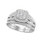 10kt White Gold Women's Round Diamond Bridal Wedding Engagement Ring Band Set 3/8 Cttw - FREE Shipping (US/CAN)-Gold & Diamond Wedding Ring Sets-5-JadeMoghul Inc.