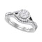 10kt White Gold Women's Round Diamond Bridal Wedding Engagement Ring Band Set 3/8 Cttw - FREE Shipping (US/CAN)-Gold & Diamond Wedding Ring Sets-5-JadeMoghul Inc.