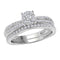 10kt White Gold Women's Round Diamond Bridal Wedding Engagement Ring Band Set 3/8 Cttw - FREE Shipping (US/CAN)-Wedding Jewelry-5-JadeMoghul Inc.